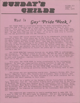 Sunday's Childe, Vol. 3, Number 6, (June 1978)
